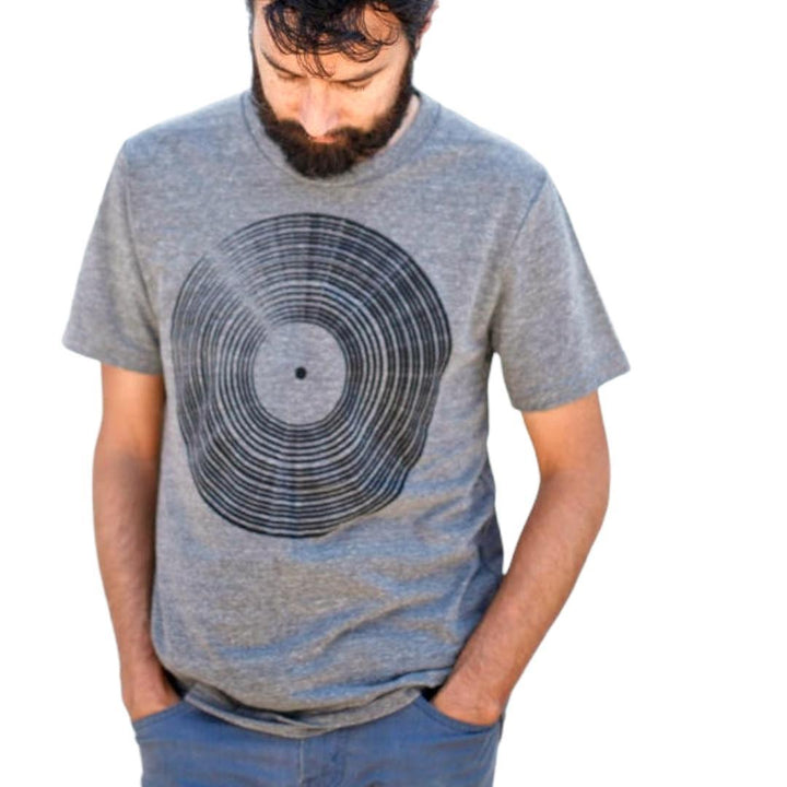 Crew Neck* - Heather Gray Vinyl Record LP (S - 2X) by Blackbird Supply Co.