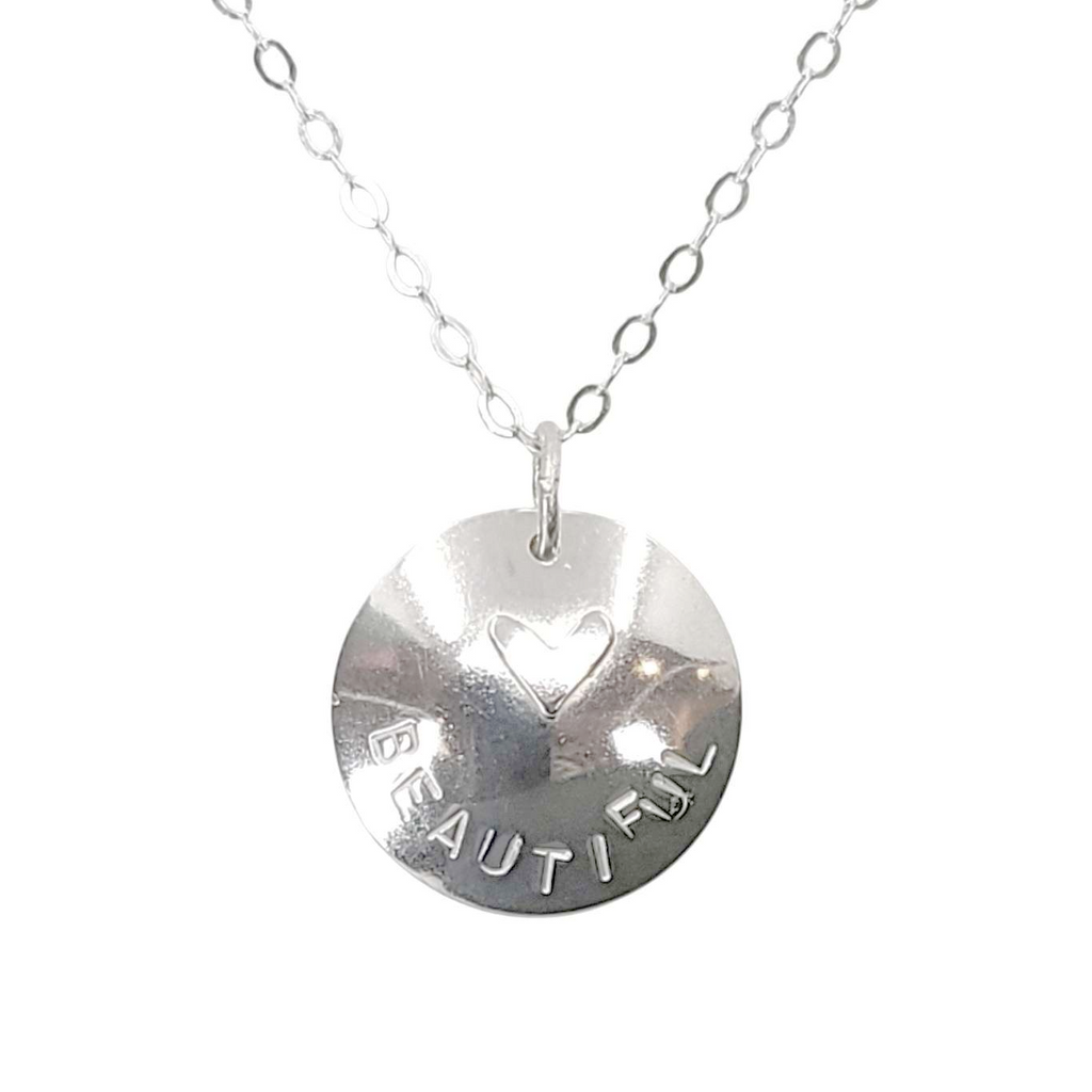 Necklace - BEAUTIFUL Heart Dome Pendant (Sterling Silver) by imakecutestuff