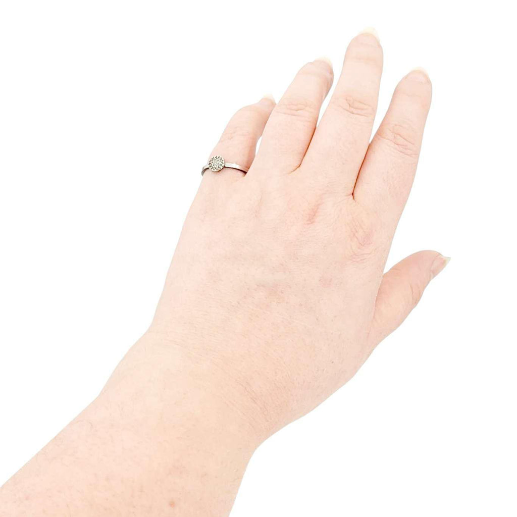 Ring - Size 7.5 - 6mm Pave Diamond Notched Band (Sterling Silver, Diamond) by 314 Studio