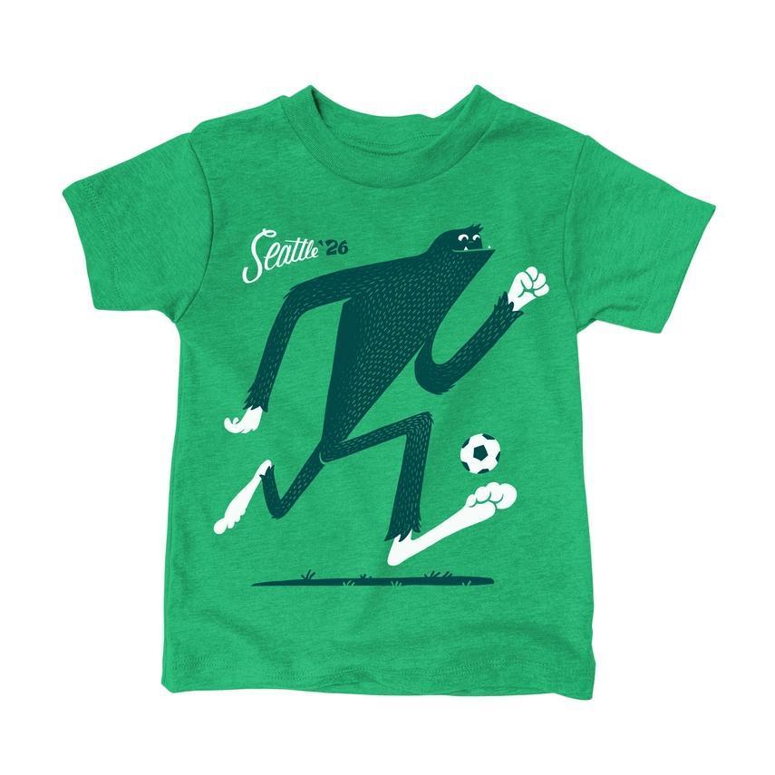 Kids Tee - Big Boot Soccer Green Tee (2T - L) by Factory 43