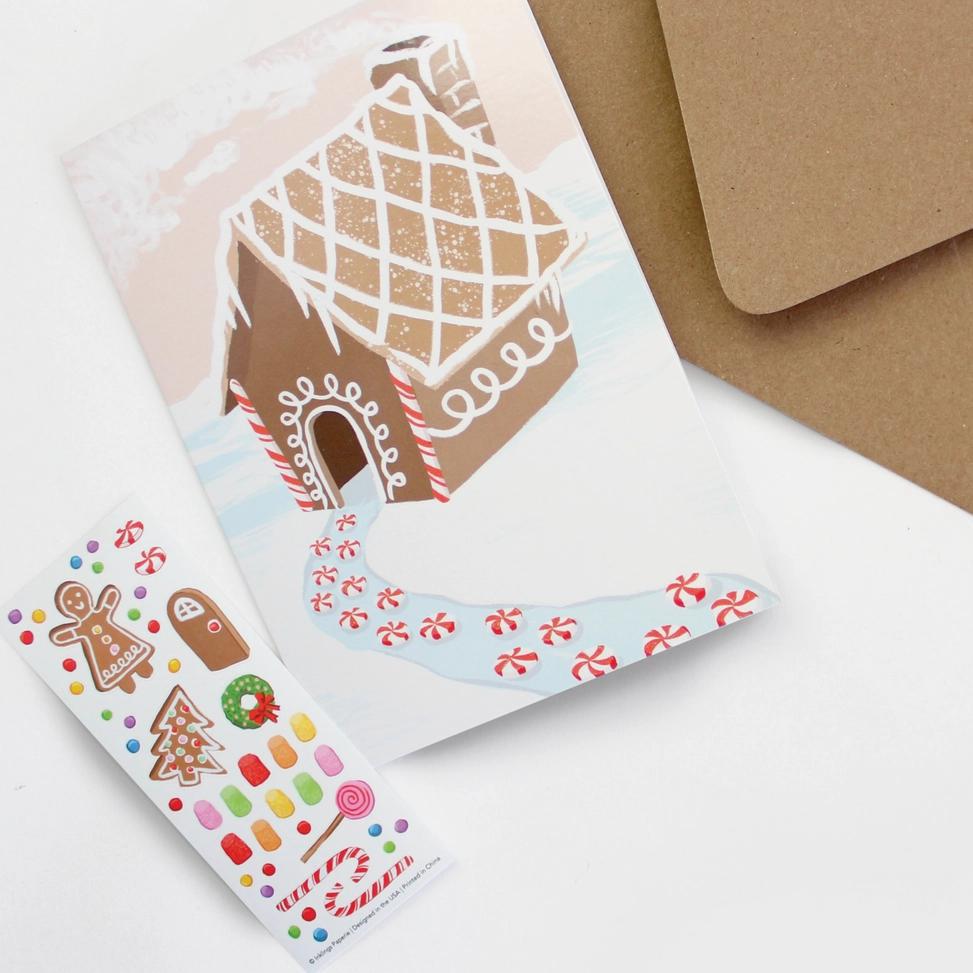 Card - Holiday - Gingerbread House by Inklings Paperie