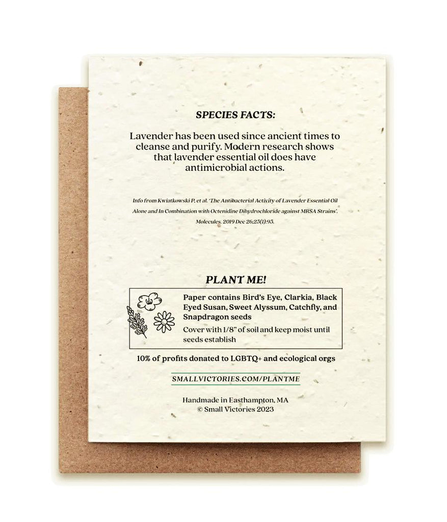 Card - Lavender Plantable Wildflower Seed Card by Small Victories