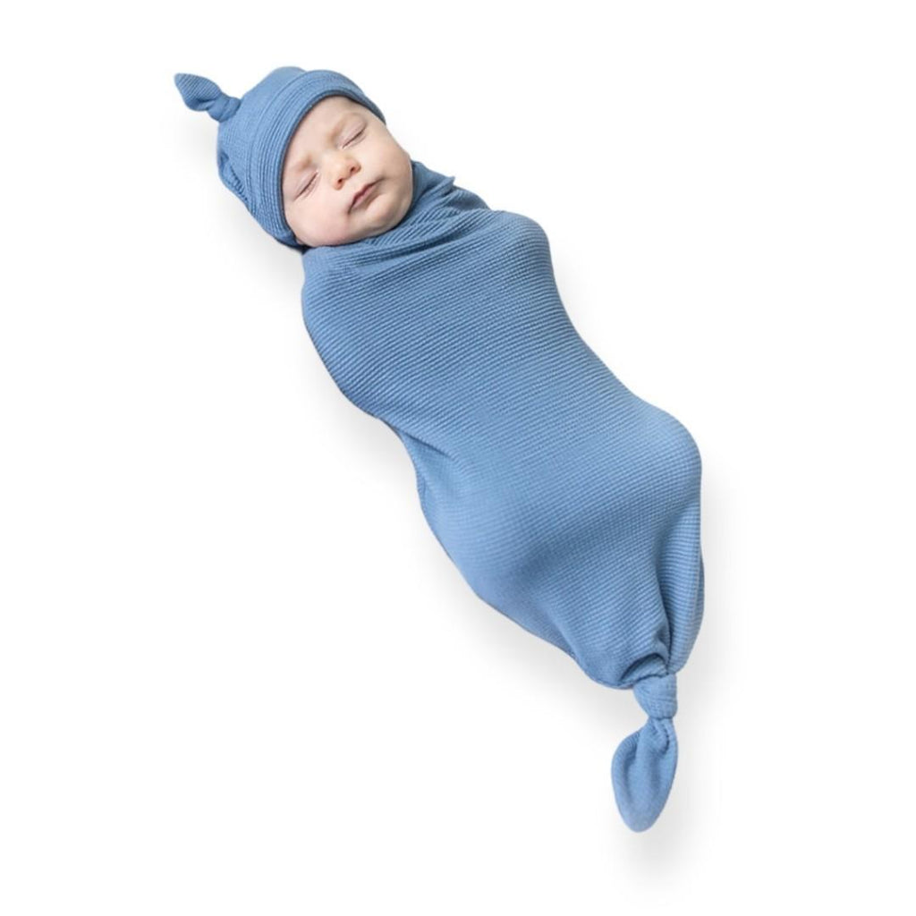 (30% Off) Organic Swaddling Set - Pacific Blue Swaddling Set by Cozy Cocoon