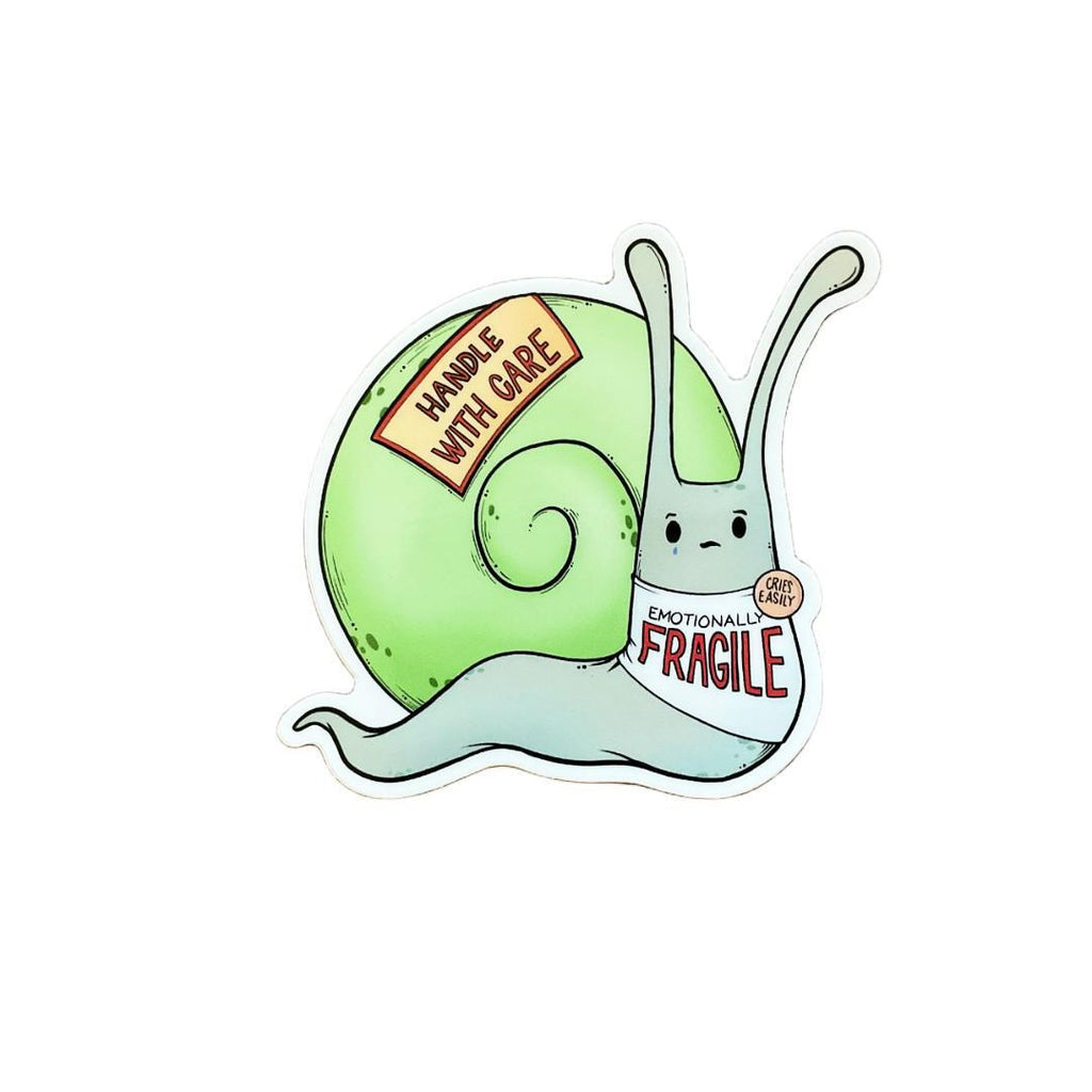 Sticker - Emotionally Fragile Handle with Care Snail by World of Whimm