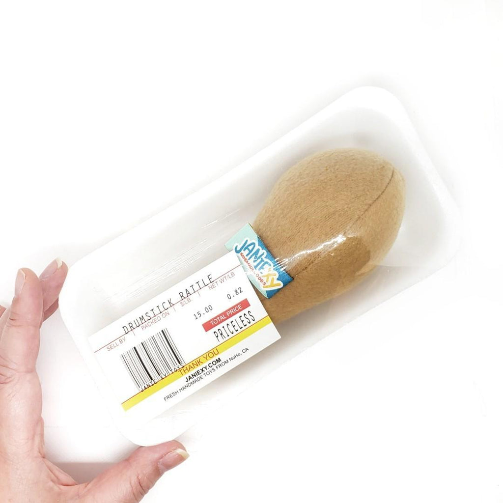 Rattle - Chicken Drumstick Plush Toy by Janie XY