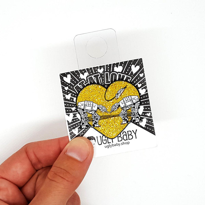 Enamel Pin - Love AT-AT First Sight (Gold) by Ugly Baby