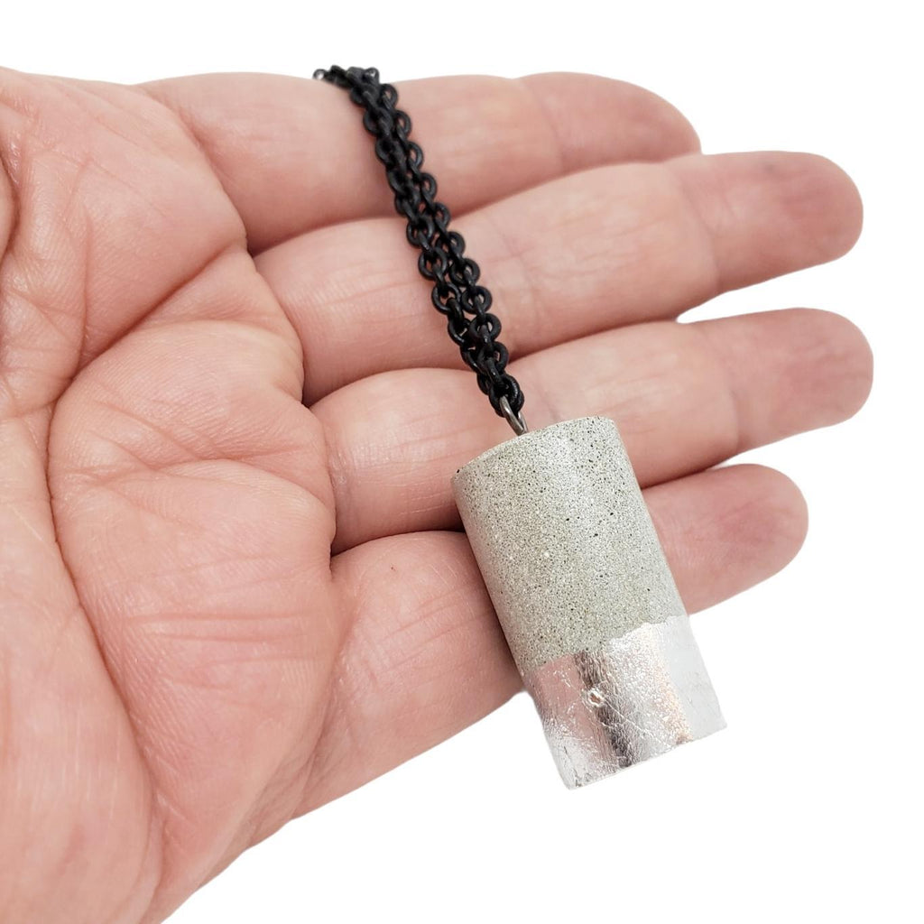 Necklace - Metallic Dipped Cylinder Concrete (Assorted Colors) by Studio Corbelle