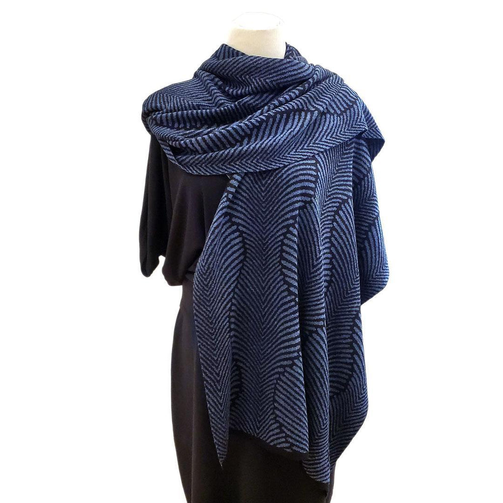 Wrap - Forest Fern in Indigo and Black by Liamolly