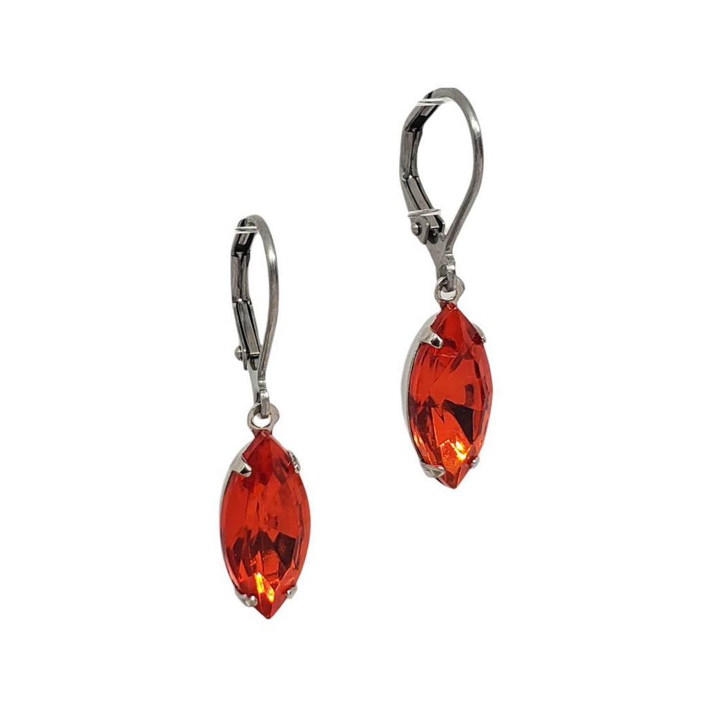 Earrings - Oranges and Yellows - Steel Vintage Rhinestone Dangles (Assorted Styles) by Christine Stoll | Altered Relics