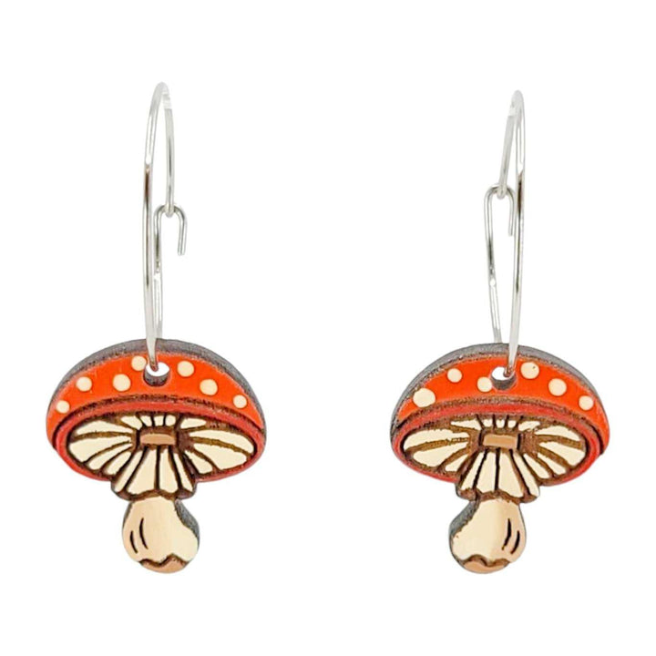 Earrings - Amanita Mini (Silver Hoops) by Fresh Cuttery
