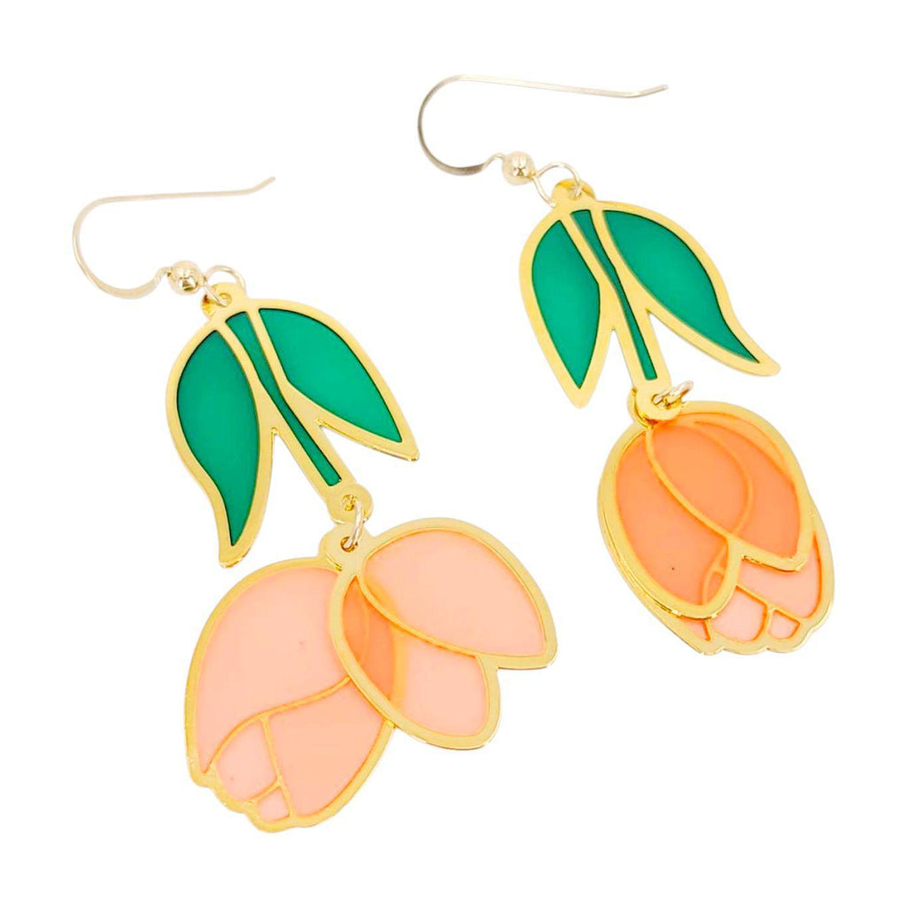 Earrings - Layered Tulip Dangles by Hemleva