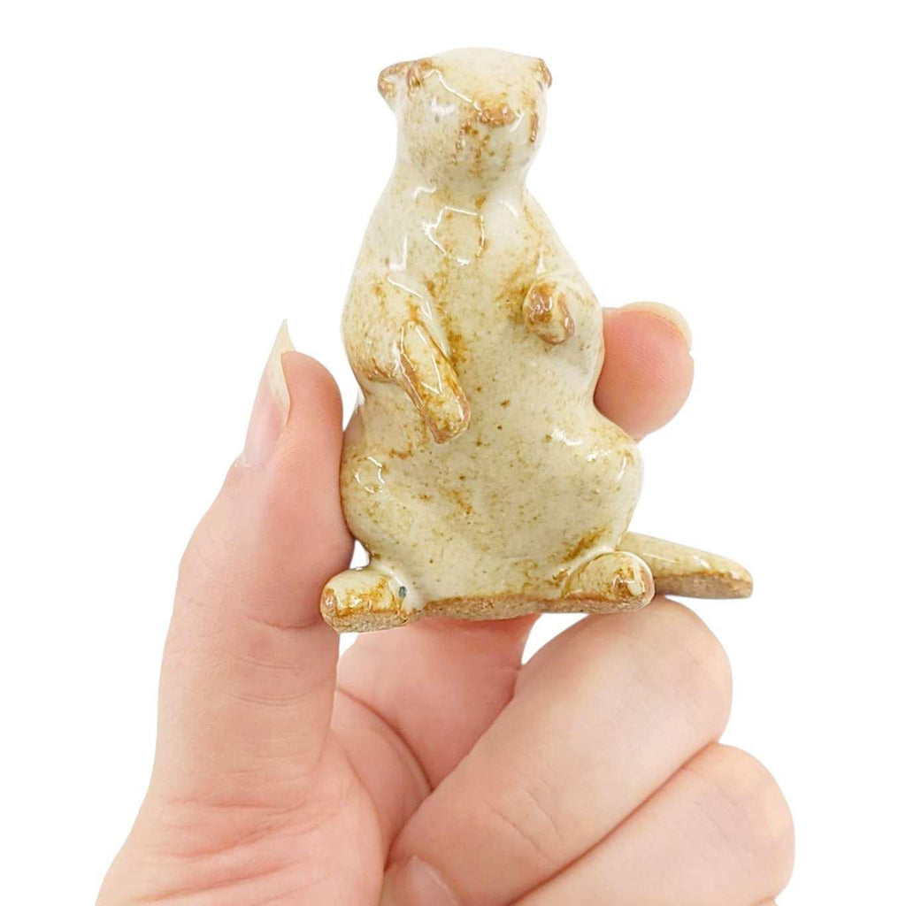 Collectible - Tea Pet Figurine (Off-White Beaver) by Mist Ceramics
