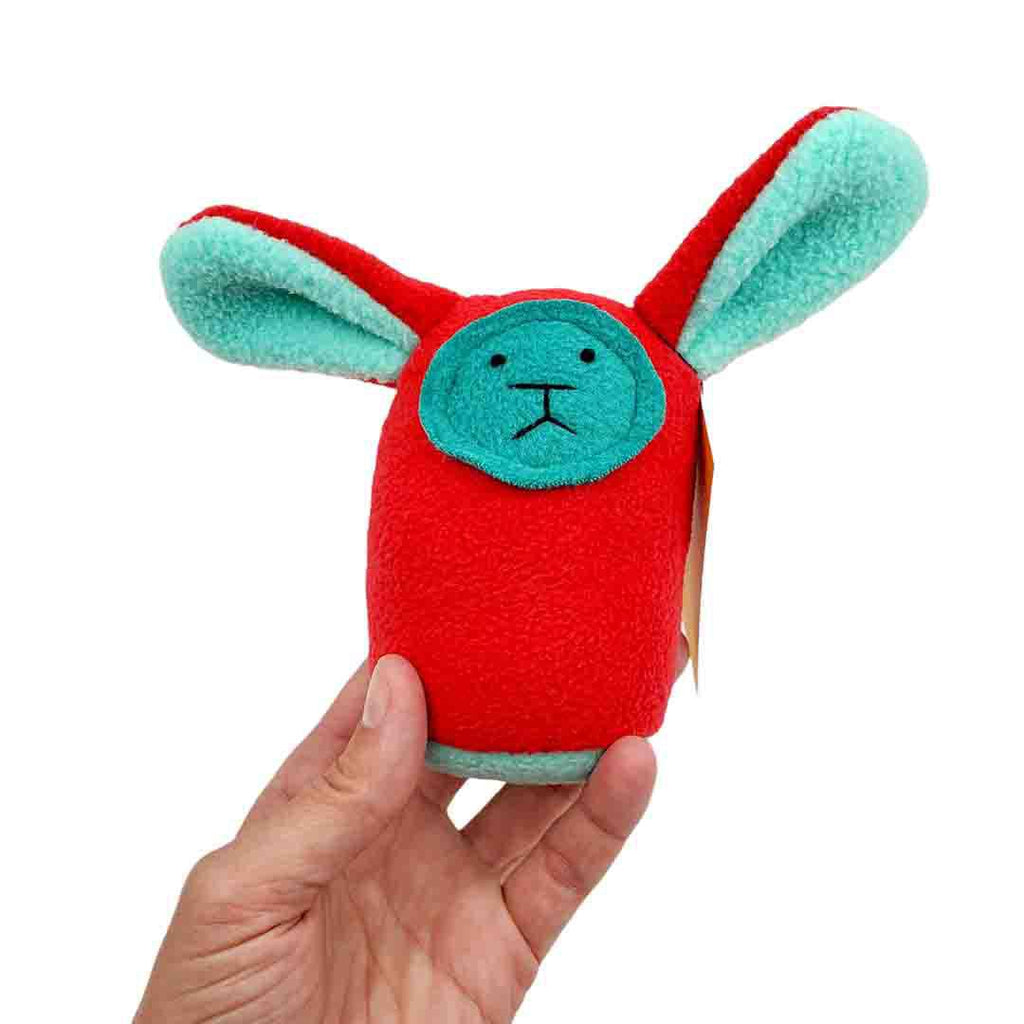 Plush Rattle - Red Bunny by Mr. Sogs