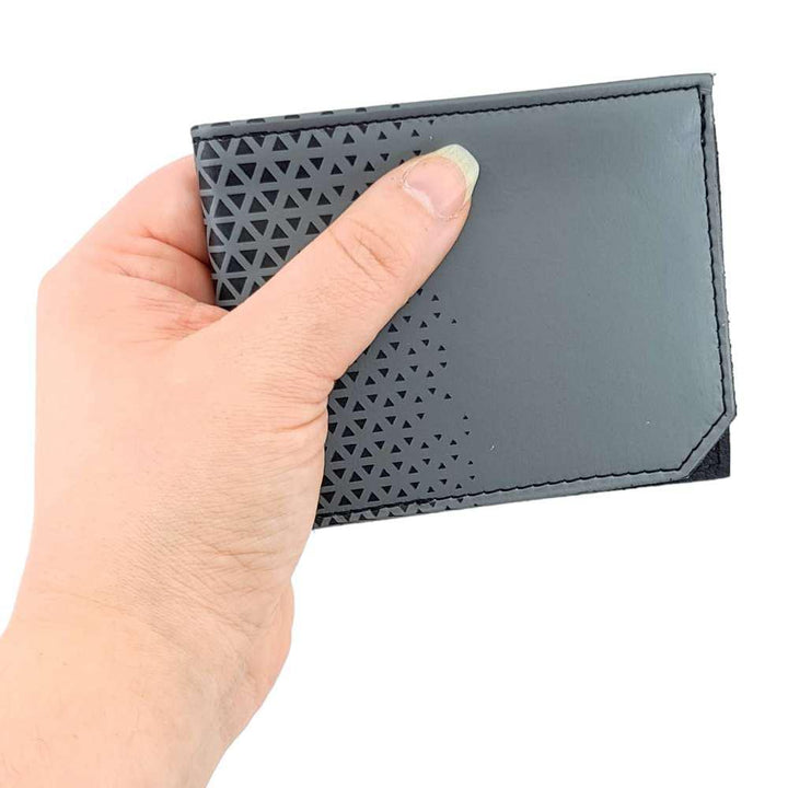 Leather Wallet - Gray Triangles by Backerton