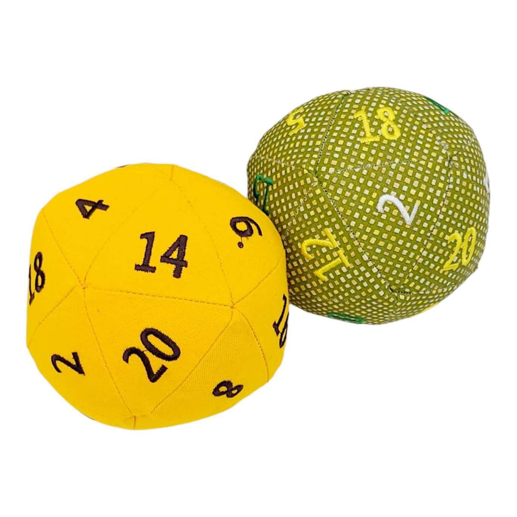 Plush - Small D20 in Assorted Greens, Yellows, and Oranges by Saving Throw Pillows