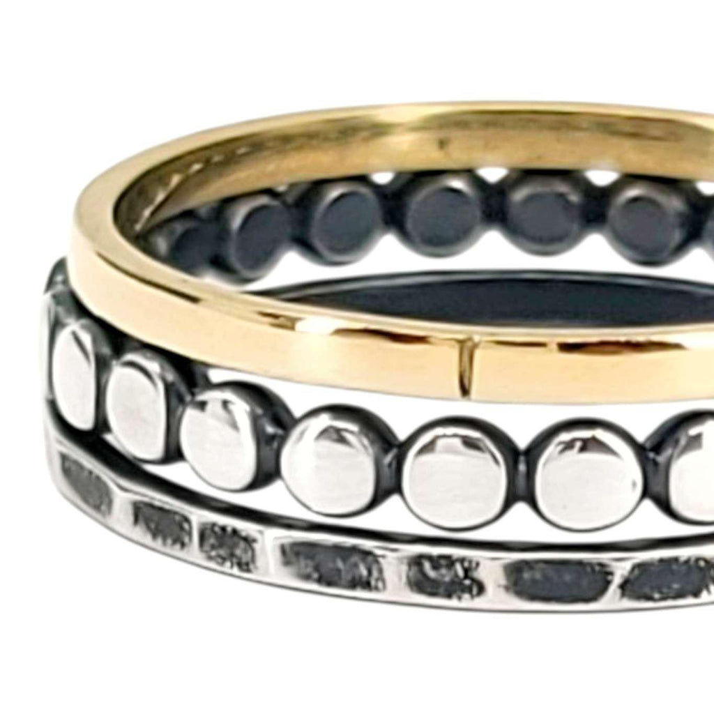 Ring - Size 5, 6.25, 7, 8 - Set of 3 Mixed Metal Stacking Rings (14k Gold, Sterling Silver) by 314 Studio