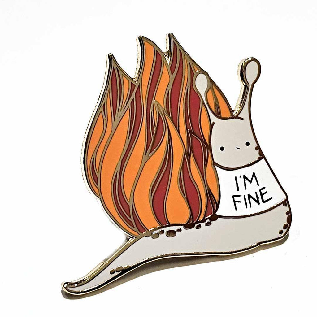 Enamel Pin - I'm Fine Snail by World of Whimm