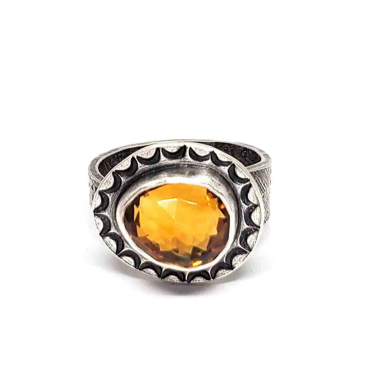 Ring - Size 8.25 - OOAK Citrine Ring in Sterling Silver by Allison Kallaway