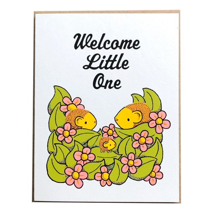 Card - Baby - Hedgehogs Welcome Little One by Everyday Balloons Print Shop