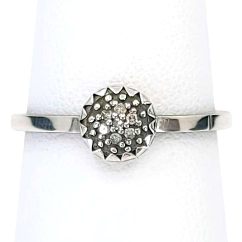 Ring - Size 7.5 - 6mm Pave Diamond Notched Band (Sterling Silver, Diamond) by 314 Studio