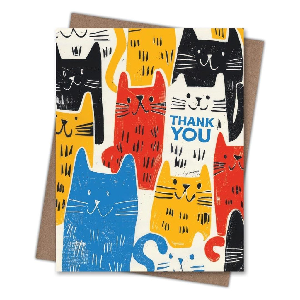 Card - Thank You - Colorful Kitties by Scarecrow & Nut Tree