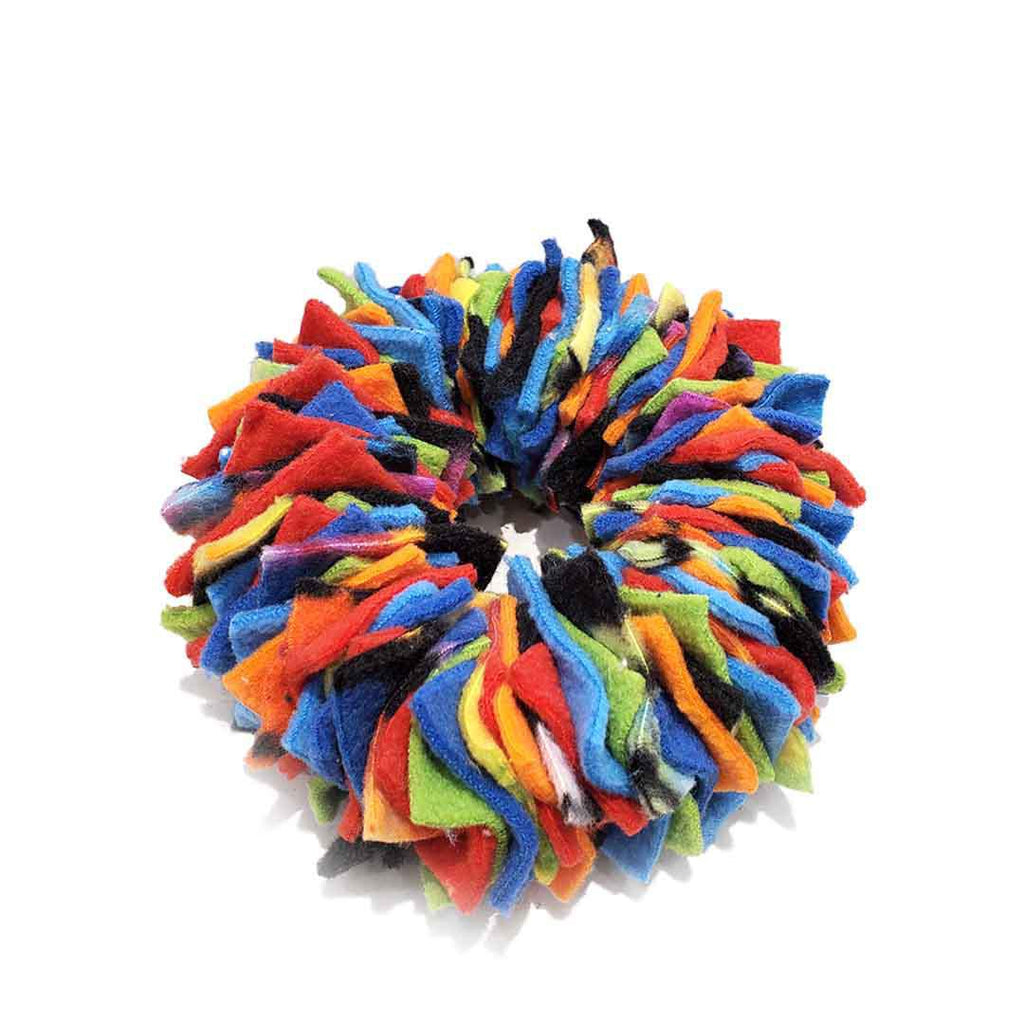 Pet Toy - Mini - Snuffle Donut (Red Blue Brights) by Superb Snuffles
