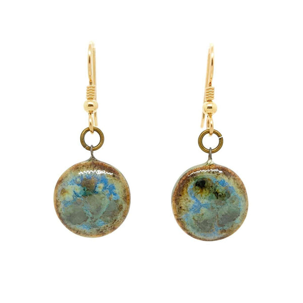 Earrings - Small Circle Drops in Earth by Dandy Jewelry