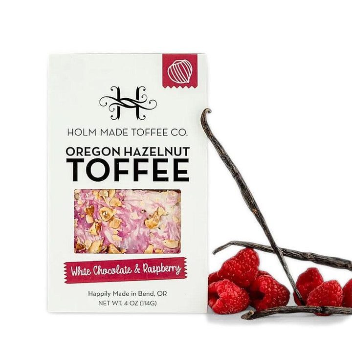 Toffee - 4oz - Raspberry White Chocolate Hazelnut by Holm Made Toffee Co.