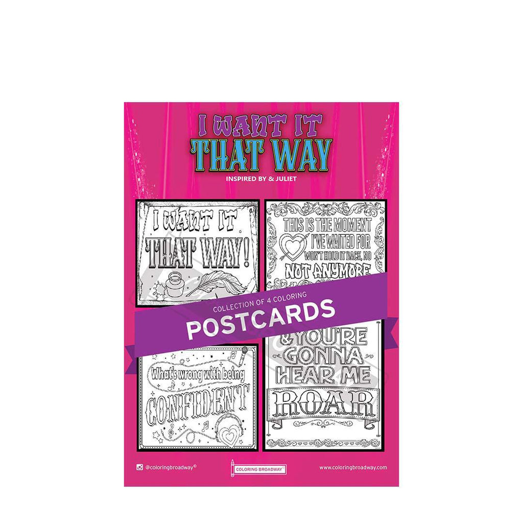 Coloring - I Want it That Way (& Juliet - Pages or Postcards) by Coloring Broadway