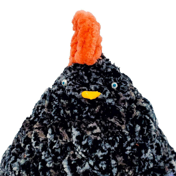 Plush Toy - Medium Speckled Black Chicken (Purple Heart) by Moyo Workshop