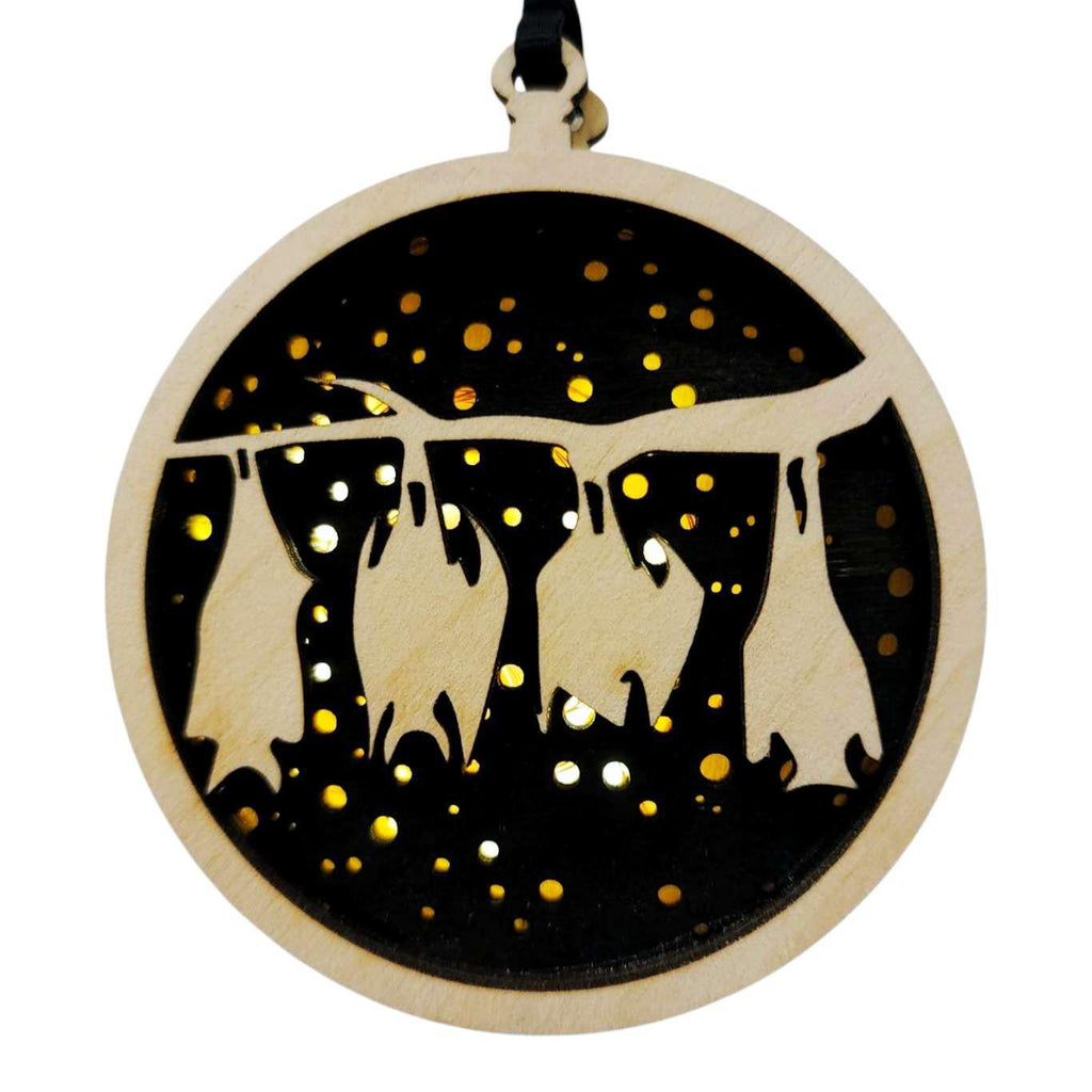 Ornament - Light Up Wood (Bats) by Squirrel Tacos Papercuts