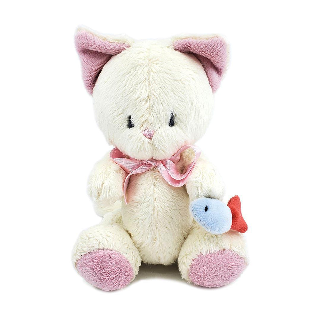 Plush - White Cat with Fish Friend by Frank and Bubby
