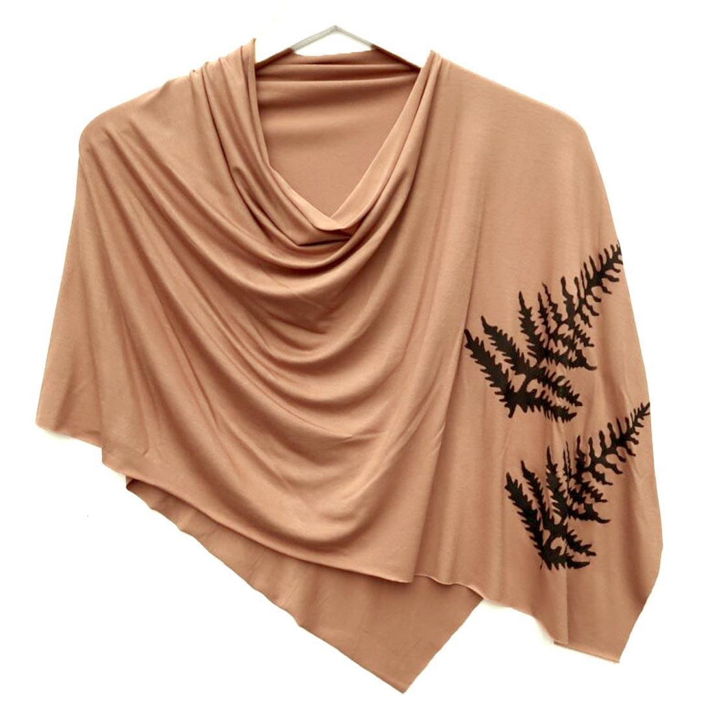 Poncho - Fern Latte (Black Ink) by Windsparrow Studio