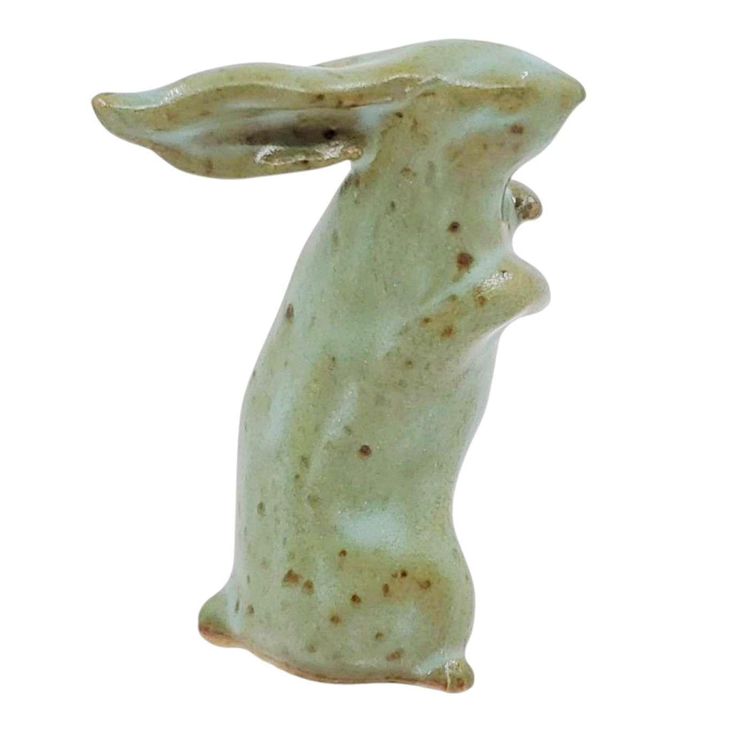 Collectible - Tea Pet Figurine (Green Rabbit) by Mist Ceramics