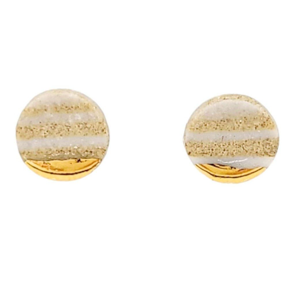 (20% Off) Earrings - Studs - Sandy Circle by Almeda Jewelry