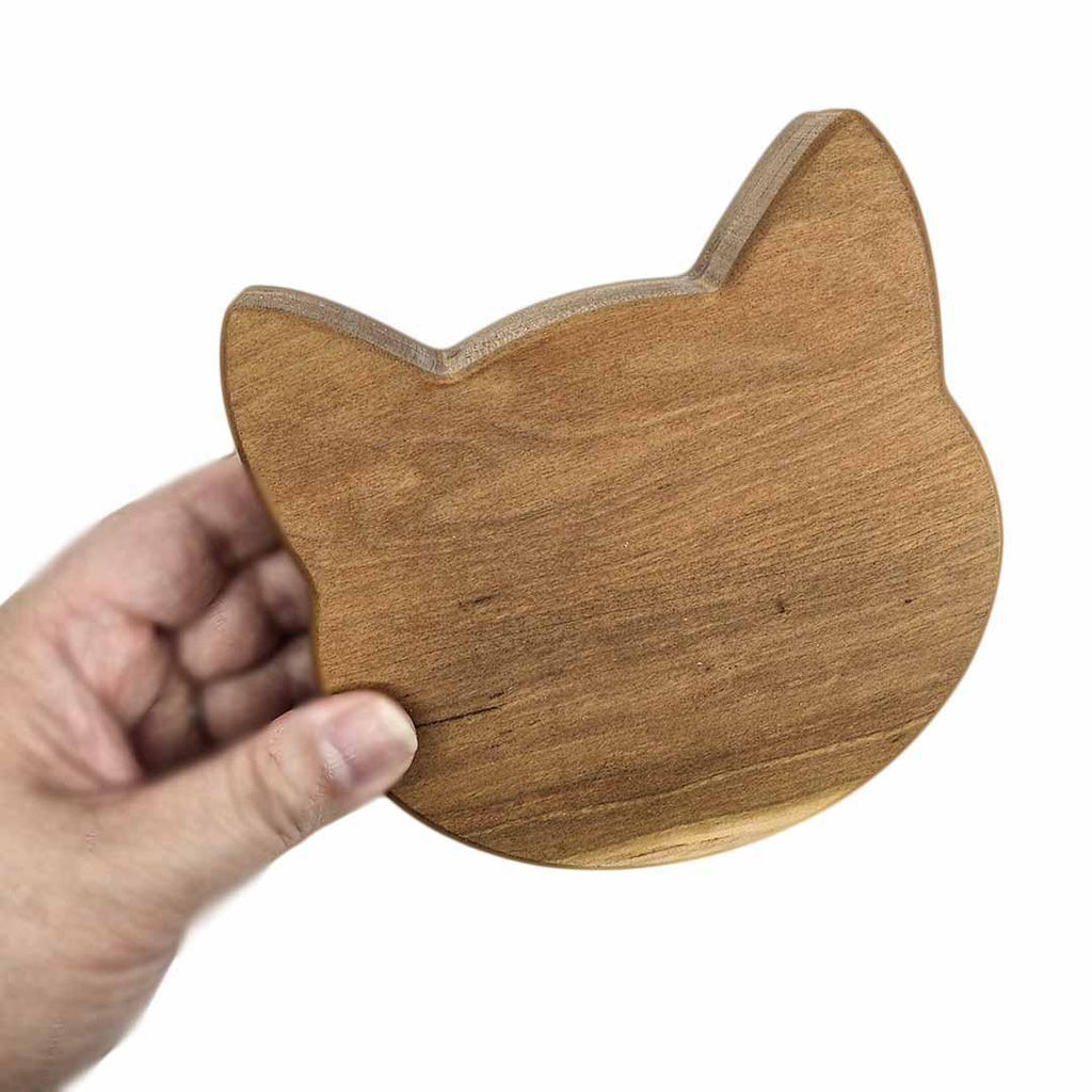 Box - 5in Med - Cat Head Two-Tone Wood Box by Saving Throw Pillows