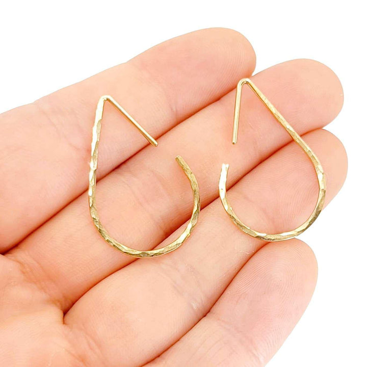 Earrings - Teardrop Hoops (14k Gold Fill) by Foamy Wader