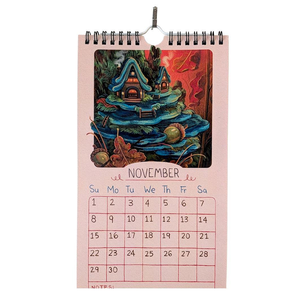 2026 Calendar  - Mushroom Houses by Nimasprout