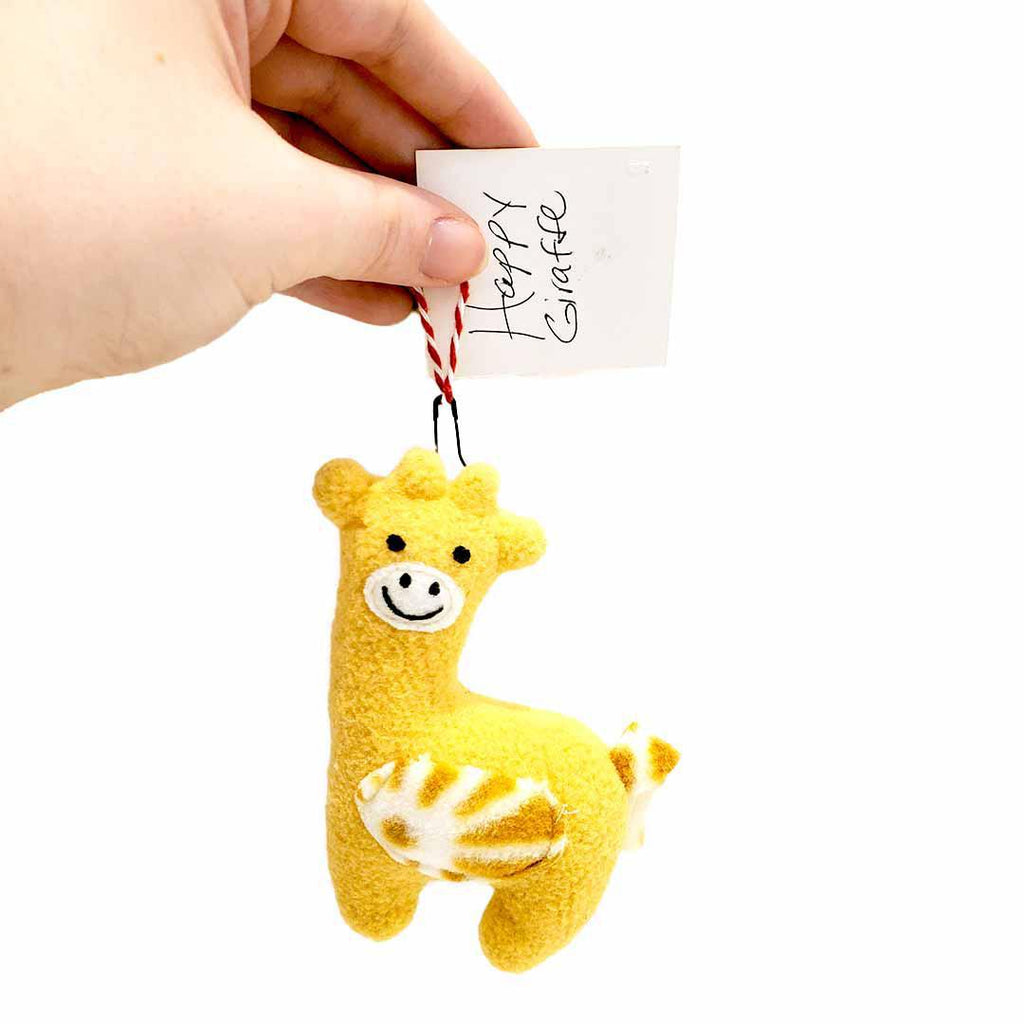 Ornament - Giraffe (Yellow) Mini Plush by Happy Groundhog Studio