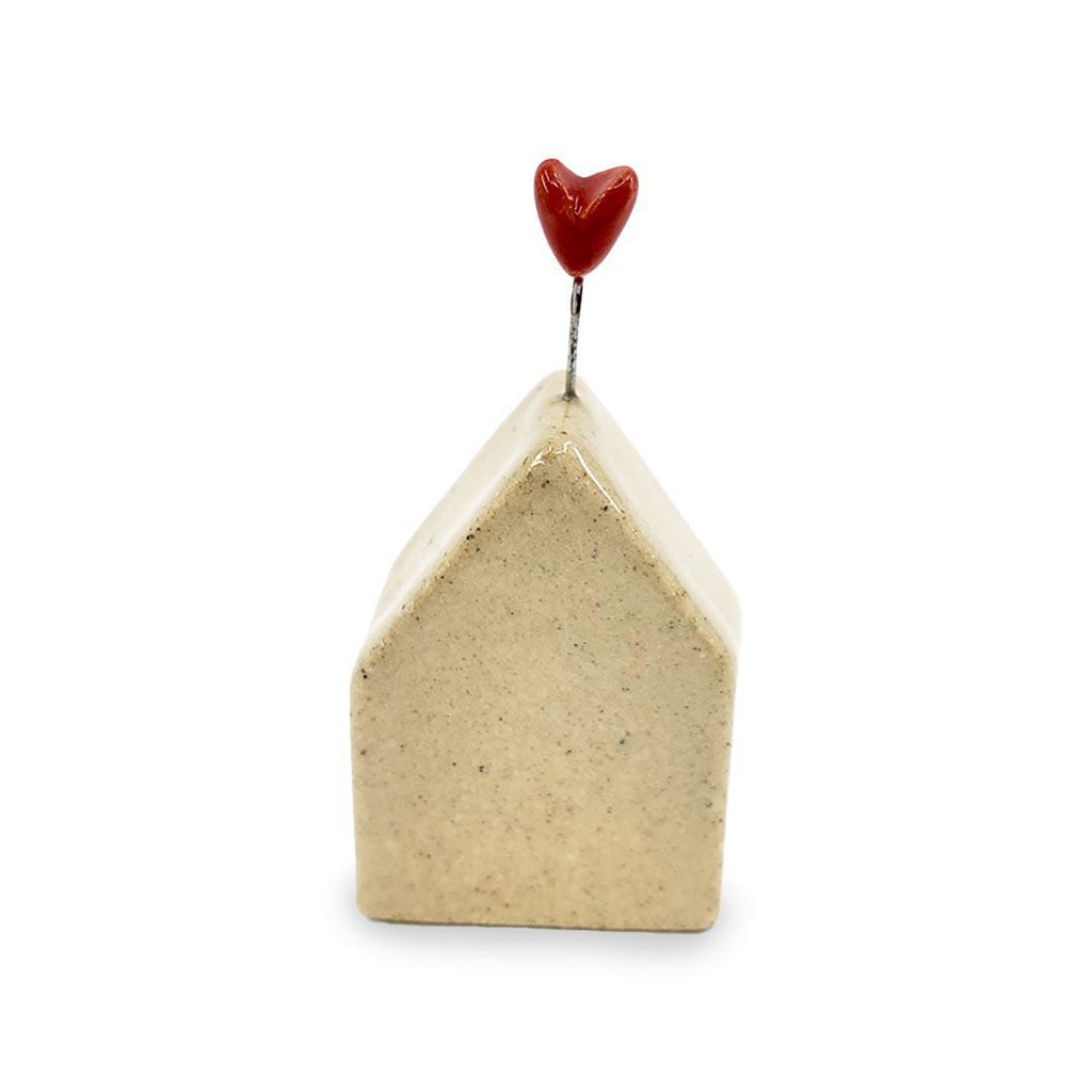 Tiny Pottery House - Sand Beige with Heart by Tasha McKelvey