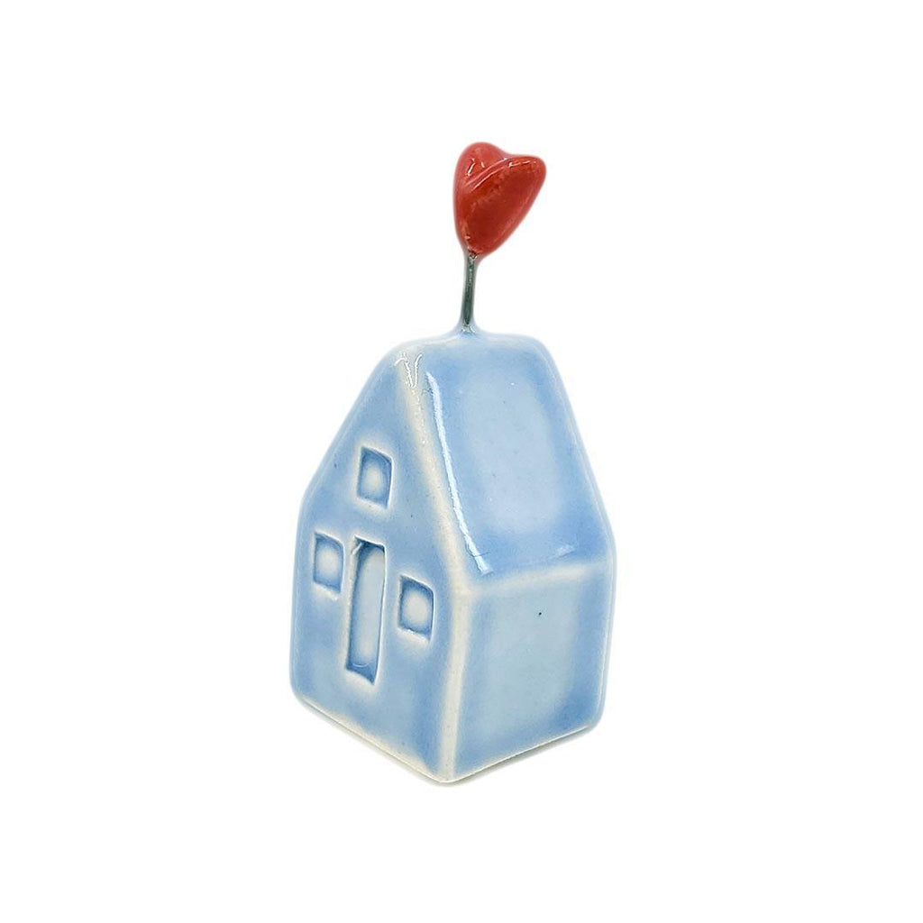 Tiny Pottery House - Light Blue with Heart (Assorted Colors) by Tasha McKelvey