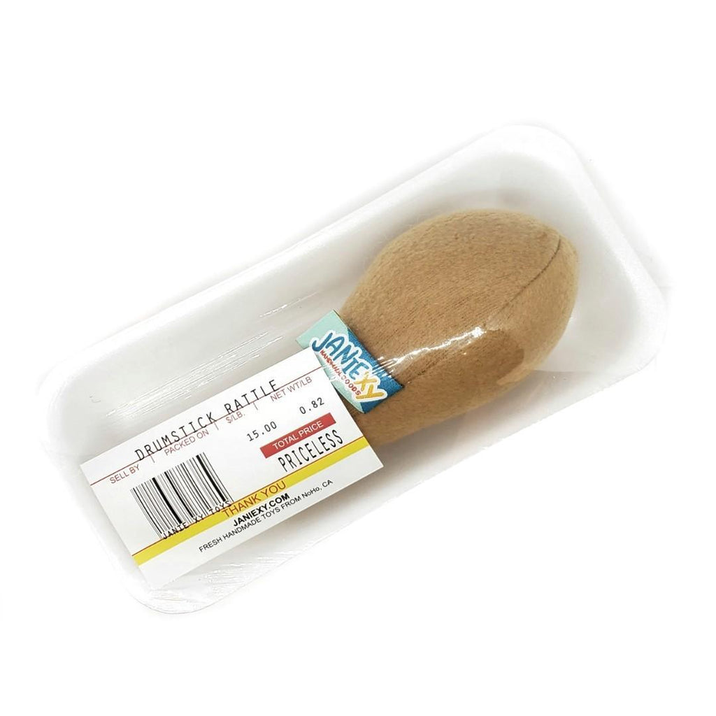 Rattle - Chicken Drumstick Plush Toy by Janie XY