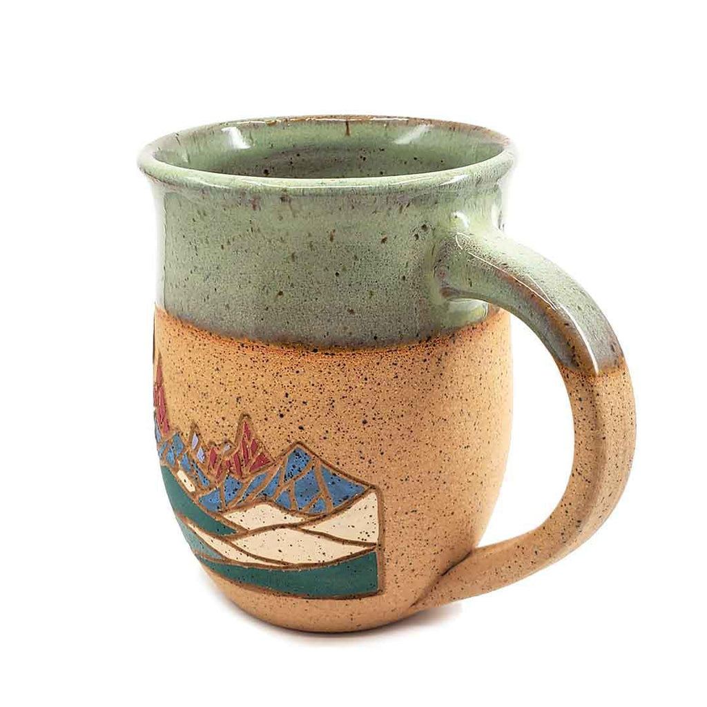 (20% Off) Mug - 16oz - Mountain Mug - Seafoam Evening by Forest Jeannie Pottery