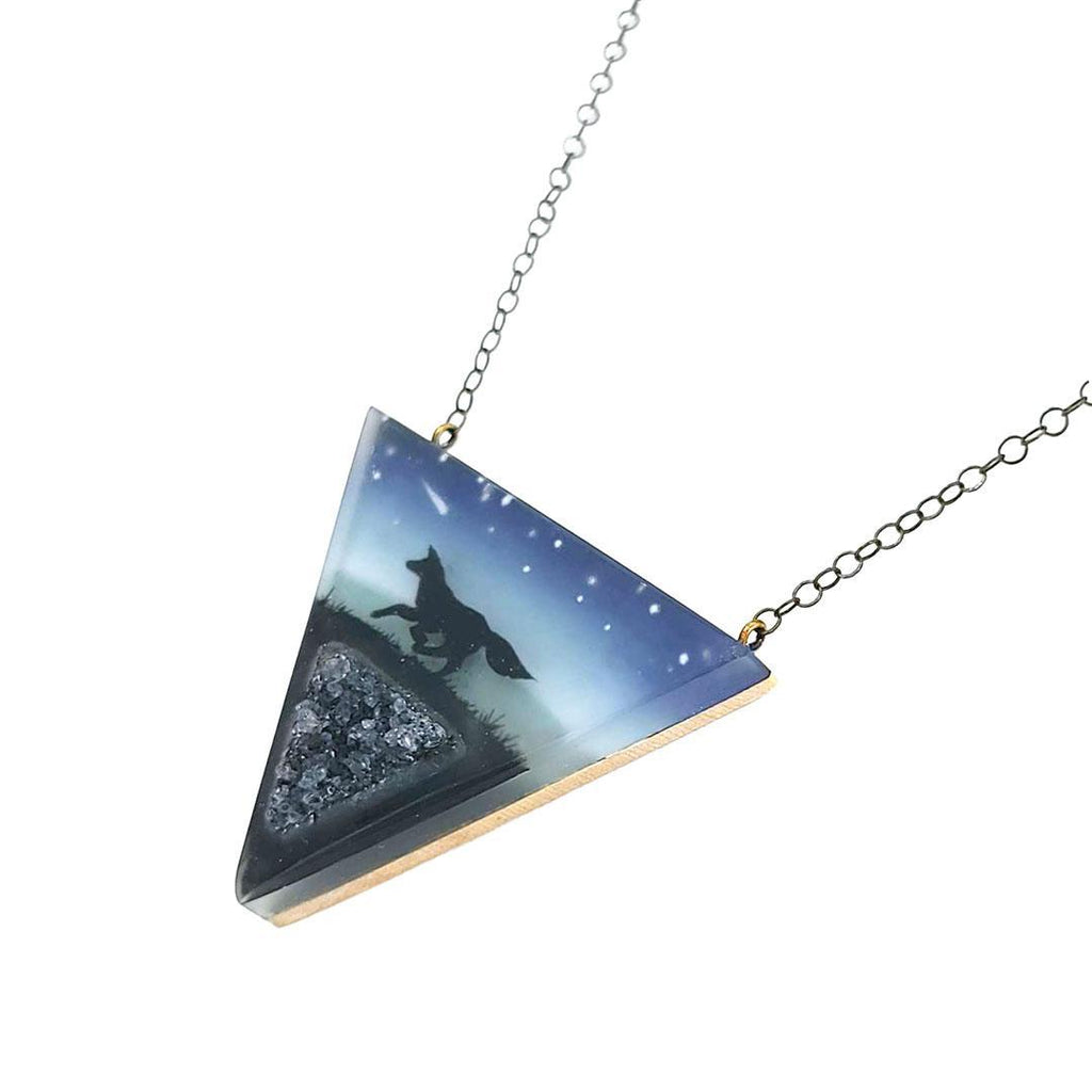 Necklace - Druzy Fox (Triangle) by Fernworks