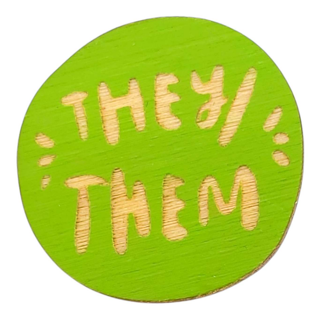 Pronoun Pins - They/Them (Assorted Colors) by SnowMade