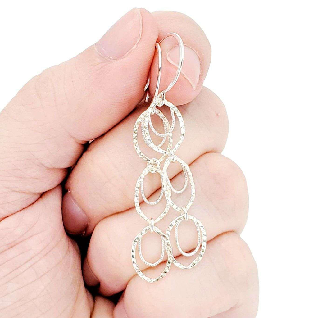 Earrings - Skipping Stone Dangles (Sterling Silver) by Foamy Wader