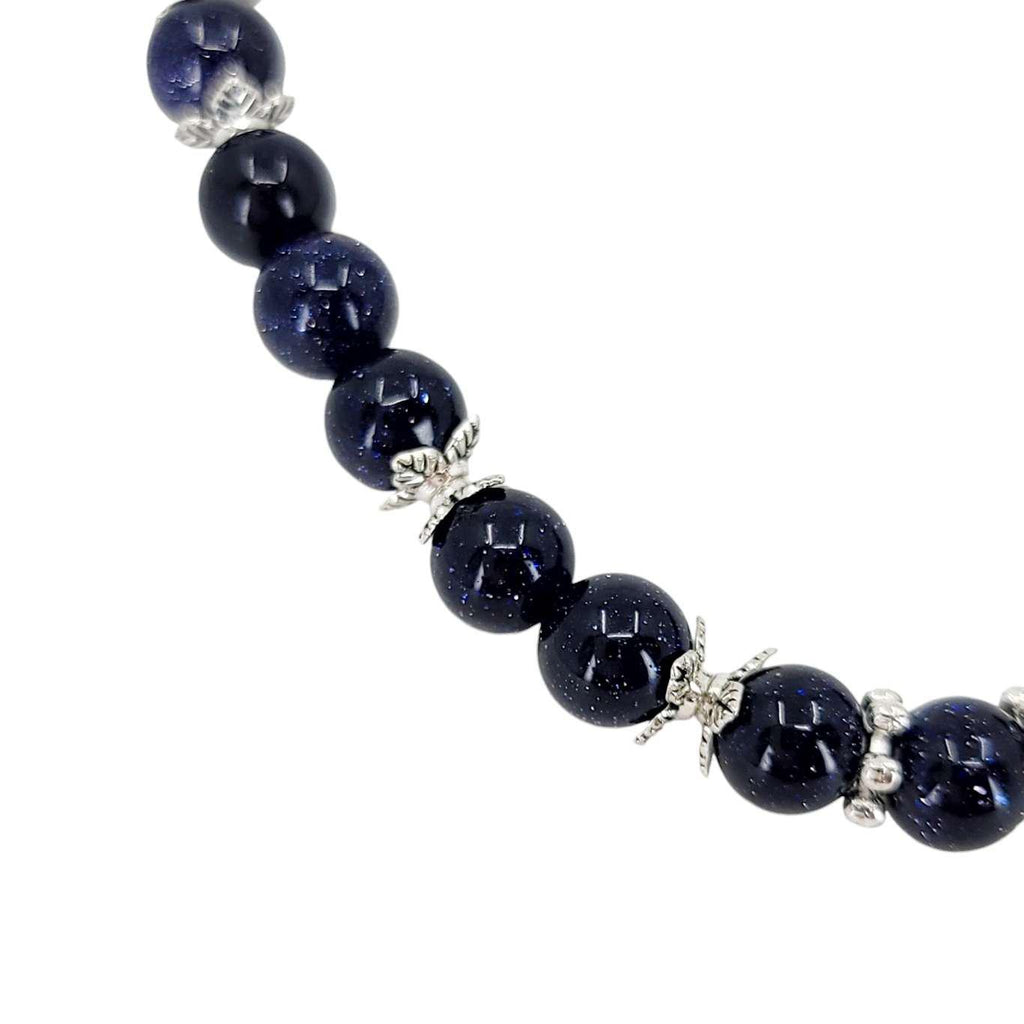 Necklace - Blue Goldstone Bead Chain by Tiny Aloha