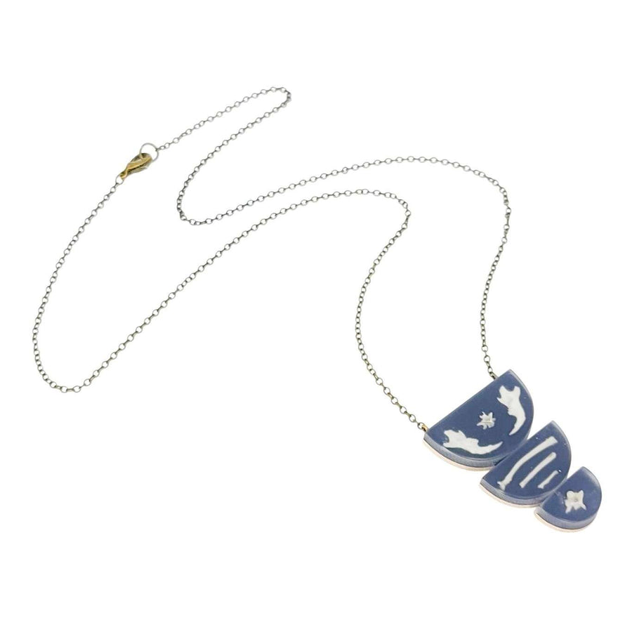 Necklace - Bone Trio (Gunmetal) by Fernworks, image 4 of 8