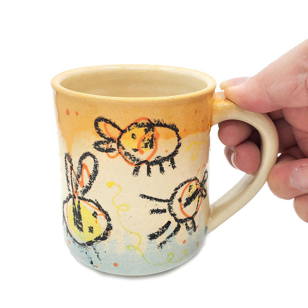 Mug - 12 oz - Scribble Bee Mug by Dwadlings