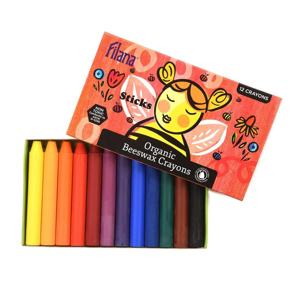 Crayons - Set of 12 - Classic Colors by Filana Organic Beeswax Crayons